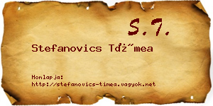 Stefanovics Tímea névjegykártya