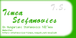 timea stefanovics business card